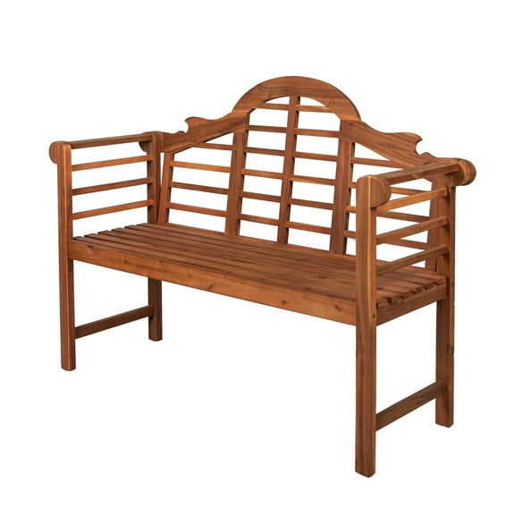 Lutyens 51.2" 3-Seat Arched 600-Lbs Support Acacia Wood Outdoor Garden Patio Bench, Teak