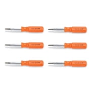 Lutz 6-in-1 Pocket Size Orange Screwdriver, 26030 Pack of 6