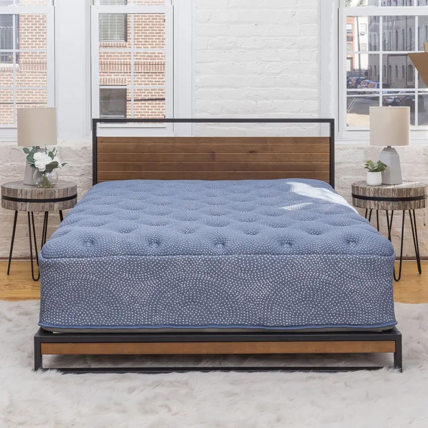 Twin 13 Inch Blue Gel Memory Foam Hybrid Mattress
