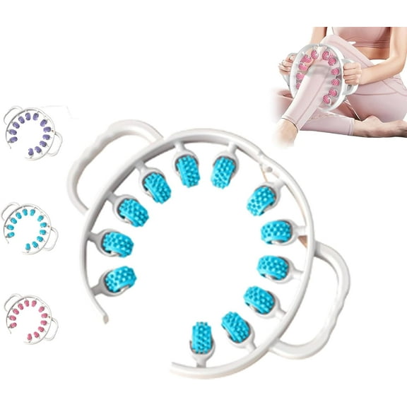 Luuma Pro Cellulite Roller,lymphglow Cellulite Roller,Deep Tissue Push-Pull Tool for Pain Relief, Body Sculpting, Anti-Cellulites, Athletes Recovery (Blue)