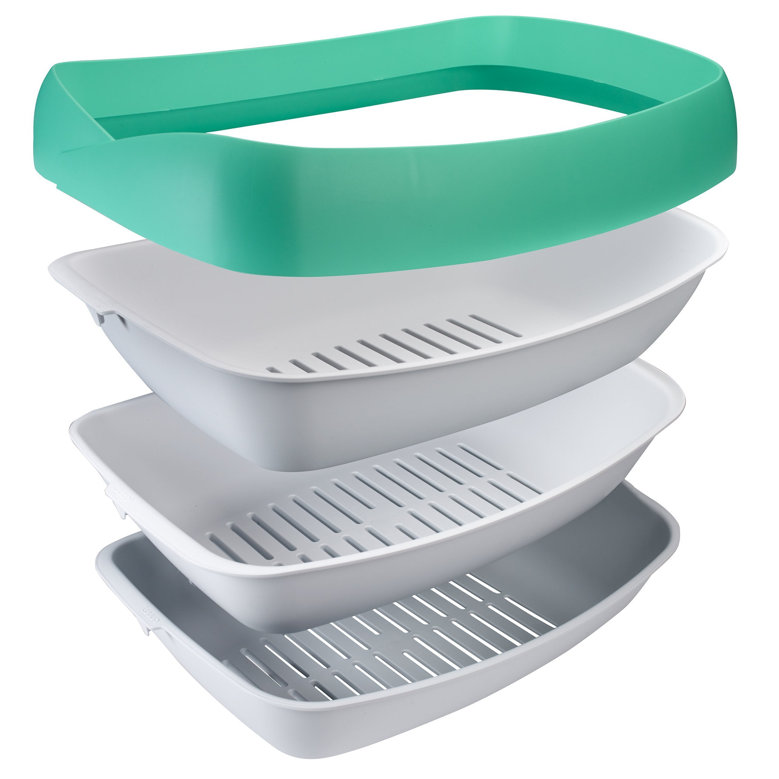 Luuup Litter Box - 3 Sifting Tray Cat Litter Box- Easy to Clean with  Non-Stick Coating - Stylish, High-Sided Design with Spill Guard ...