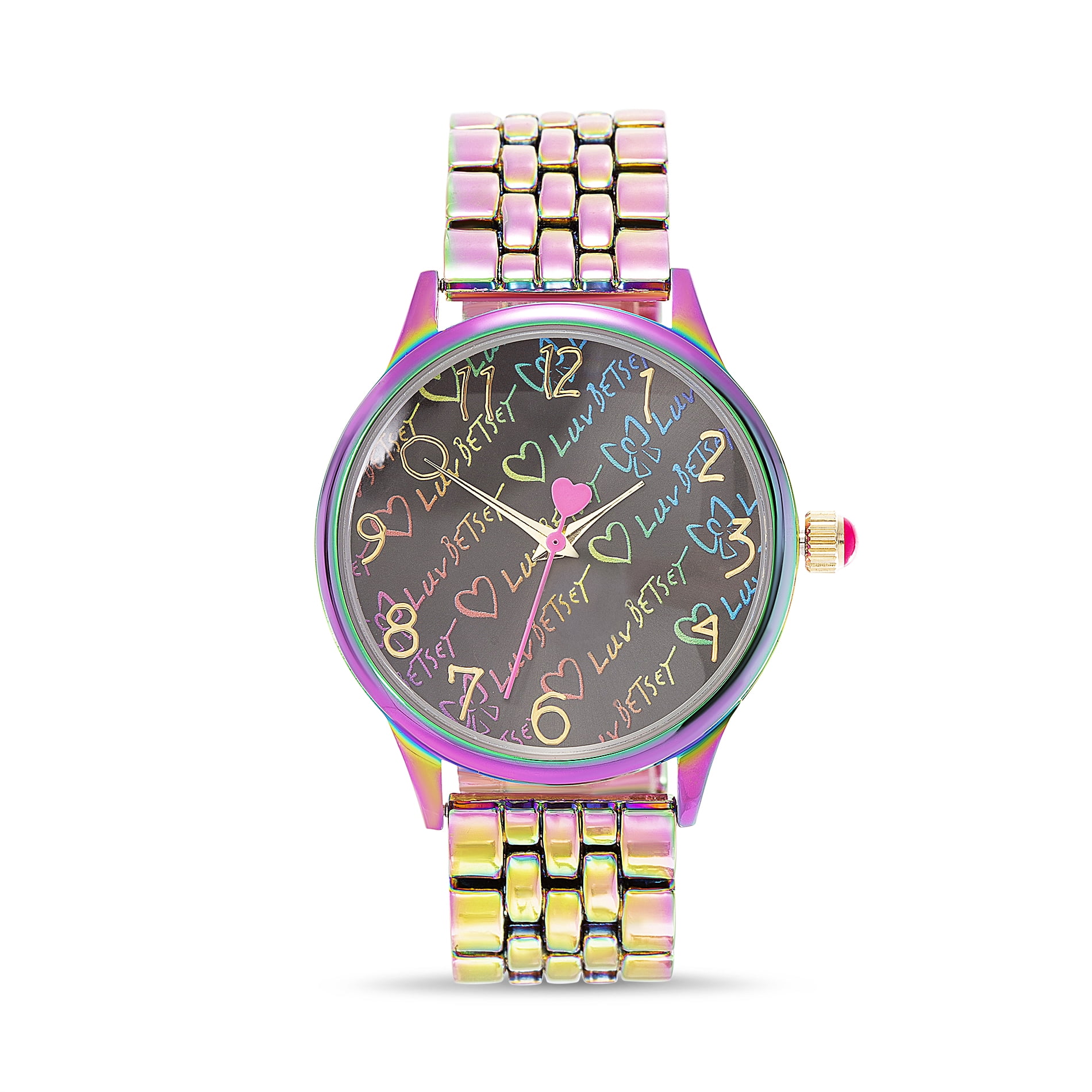 Luv Betsey Women's Glossy Print Dial with Oil Slick Case and Alloy Strap  Women's Watch 