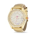 thumbnail image 1 of Luv Betsey Women's Sunray Dial with Goldtone Case and Gold Metallic Strap Watch with Rhinestones, 1 of 6