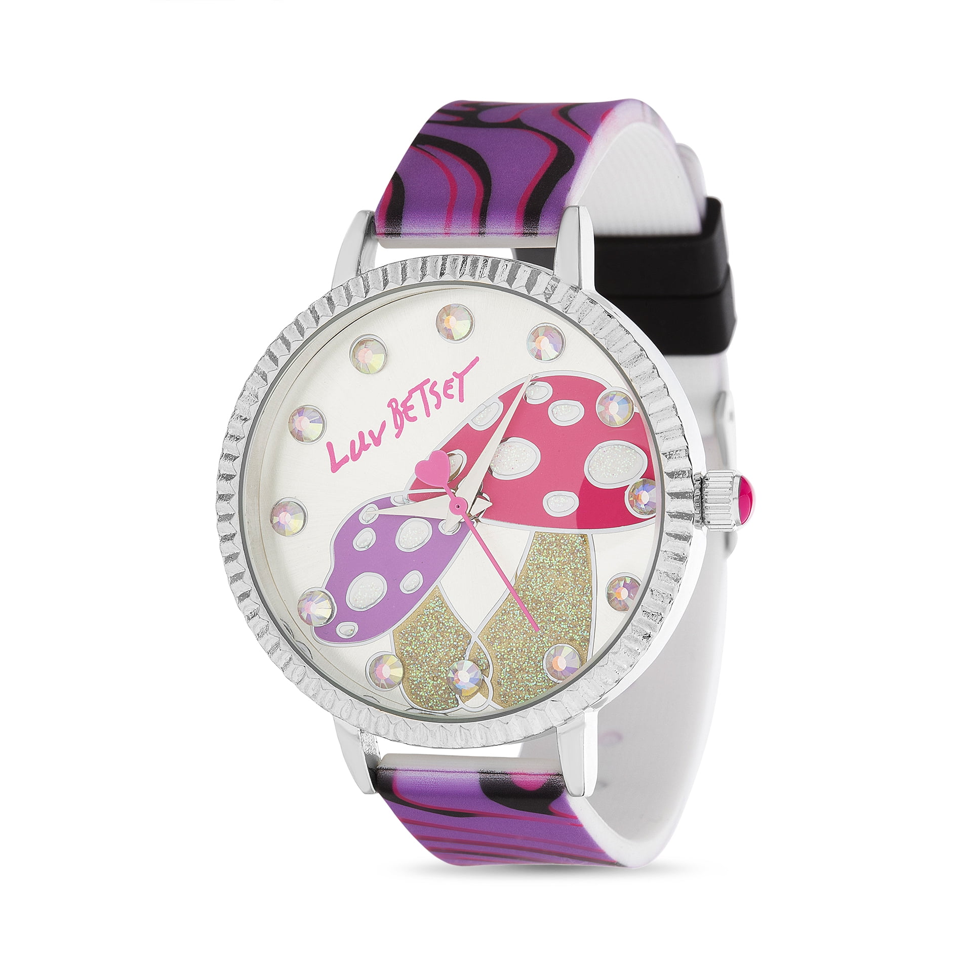 Luv Betsey Women's Glossy Print Dial with Oil Slick Case and Alloy Strap  Women's Watch 