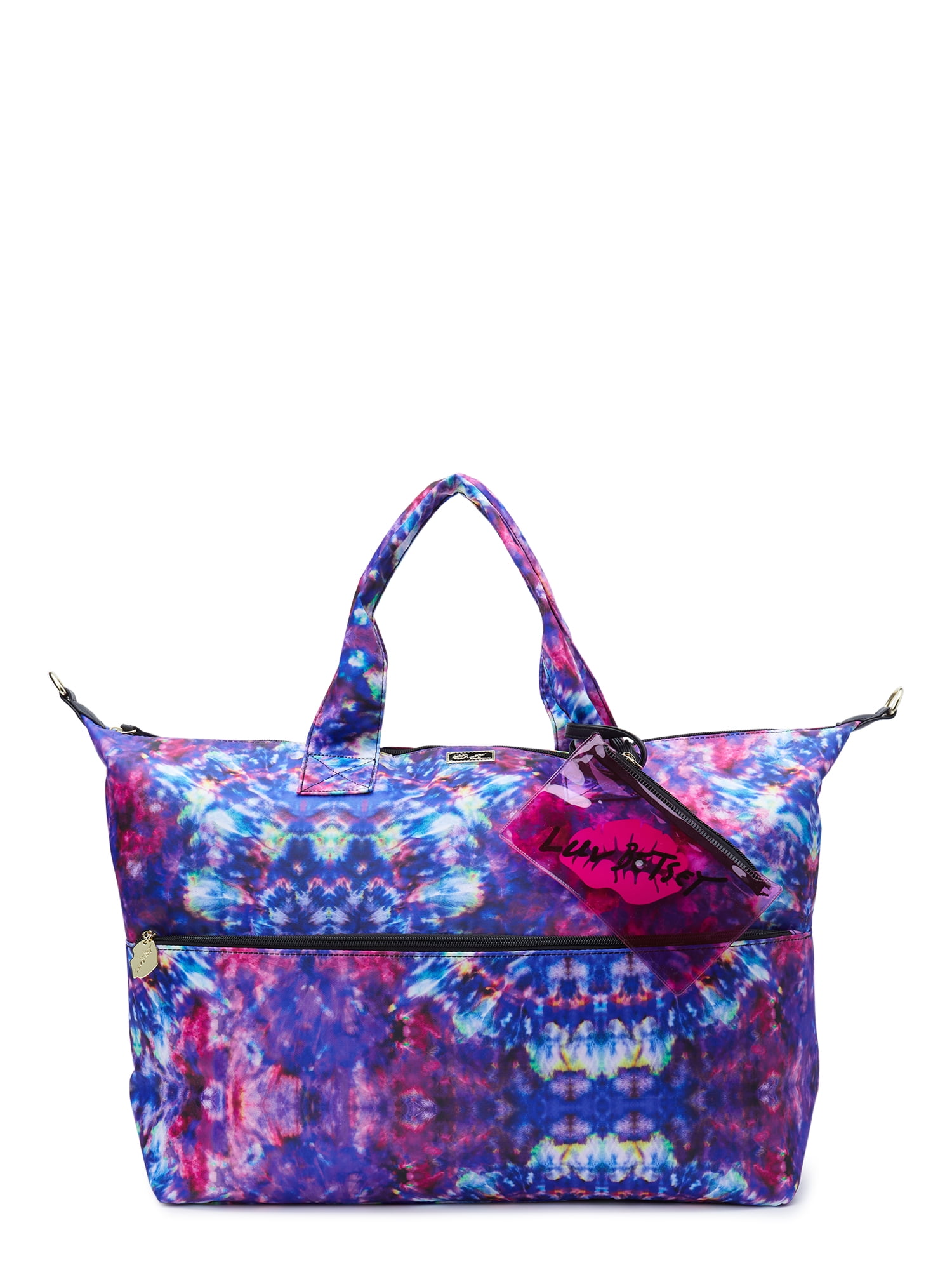 Betsey Johnson Floral Purple Rose Handbag Purse Chain Ropey
