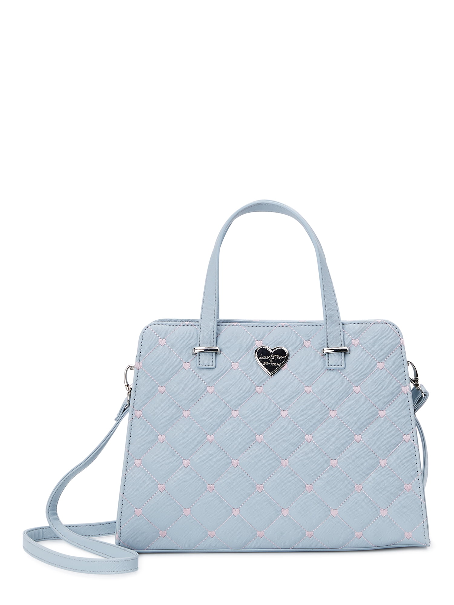Luv Betsey by Betsey Johnson Women's Naomi Quilted Triple Compartment Satchel, Grey