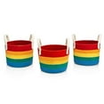 thumbnail image 1 of Luv Color Rainbow Decor Cotton Woven Storage Basket Set Perfect for Rainbow Nursery Decor Playroom Kids Bedroom Bathroom or Classroom - Great for Organizing Toys Art Supplies Clothes: (Set of 3), 1 of 3