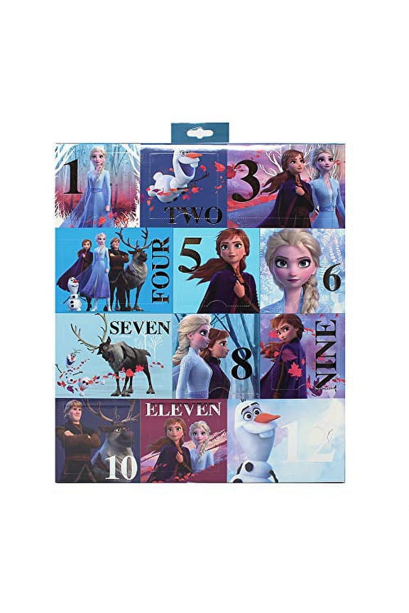 Frozen 2 Girls 12-Day Hair Accessory and Toy Jewelry Box Set with Snap Clips, Necklace, Bracelet and Ring