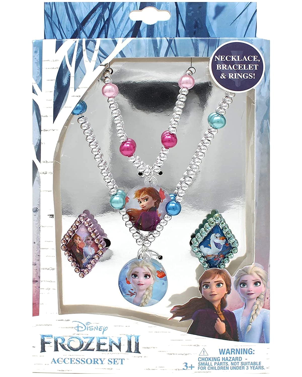 LUV HER Barbie Accessories for Girls 6 Piece Toy Jewelry Box Set with 2  Rings, 2 Bead Bracelets, and Snap Hair Clips Ages 3+