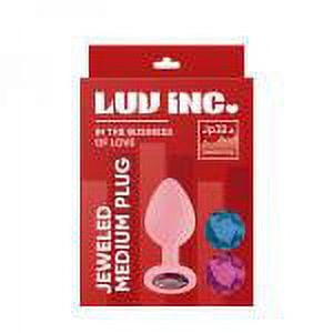 Luv Inc. Jeweled Silicone Butt Plug w/Three Stones - Medium Light Pink