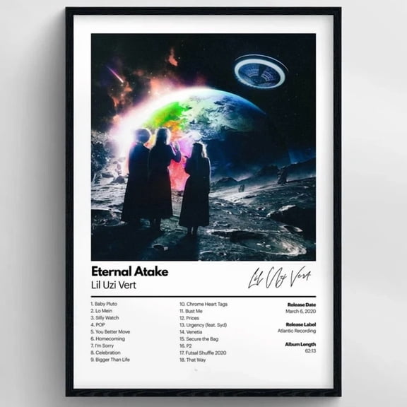 Luv Is Rage 2 Lil Uzi Vert Poster – Rap Music Album Wall Art Rap Album Poster – Bold Graphic Wall Art Decor