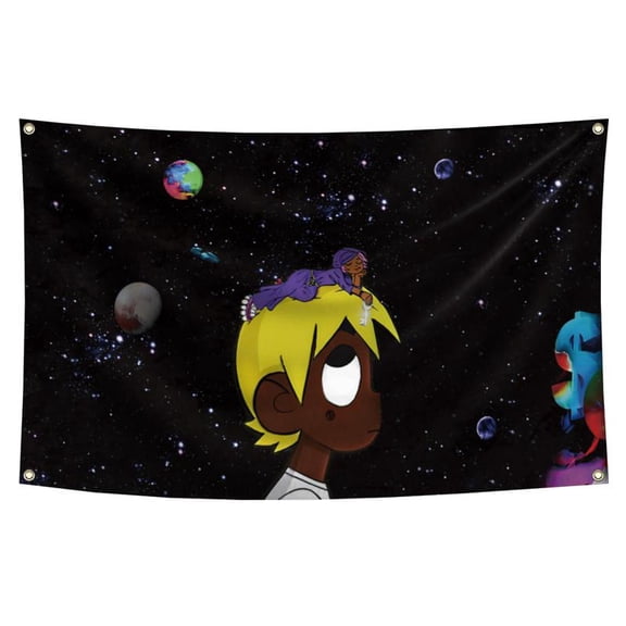 Luv vs the World Flag Tapestry (3x5ft,Durable, Polyester) Brass Grommets For College Dorm Man Cave