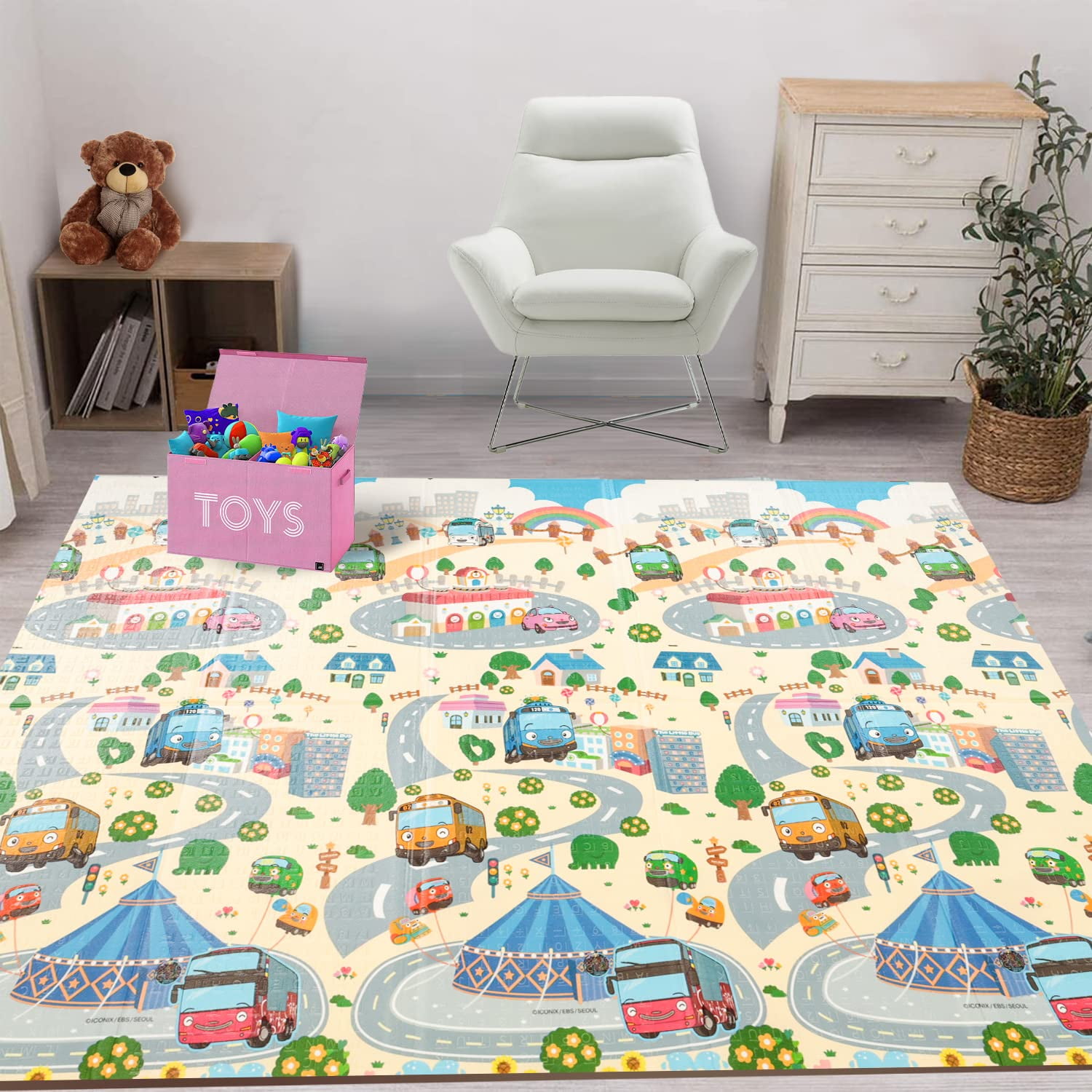 LuvLap Wild Woods Double Sided Water Proof Baby Play Mat, Play