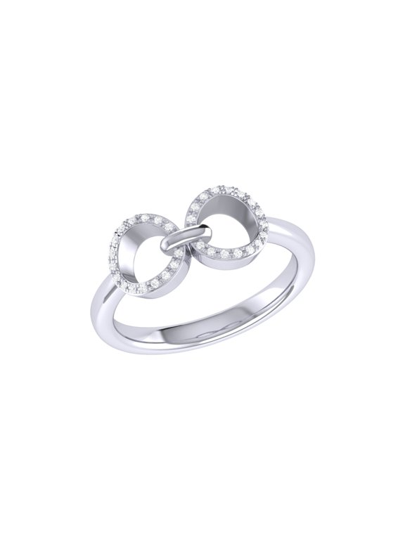 Binoculars Infinity Sterling Silver Diamond Ring