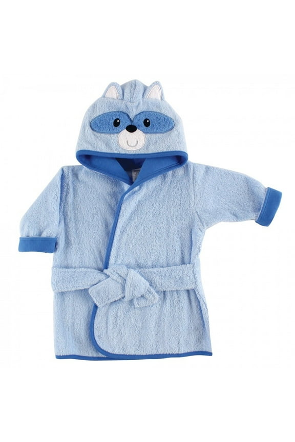 Baby Boy Cotton Animal Bathrobe, Raccoon, One Size