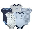 thumbnail image 1 of Luvable Friends Baby Boy Cotton Bodysuits 5pk, Airplane, 12-18 Months, 1 of 6