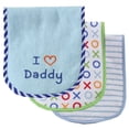 thumbnail image 1 of Luvable Friends Baby Boy Cotton Burp Cloths with Fiber Filling 3pk, Blue Dad, One Size, 1 of 4