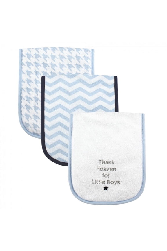 Baby Boy Cotton Burp Cloths with Fiber Filling 3pk, Boy Thank Heaven, One Size