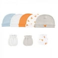 thumbnail image 1 of Luvable Friends Baby Boy Cotton Caps and Scratch Mittens 8pk, Fox, 0-6 Months, 1 of 4