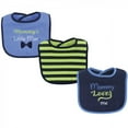 thumbnail image 1 of Luvable Friends Baby Boy Cotton Drooler Bibs with Fiber Filling 3pk, Blue Boy Mommy, One Size, 1 of 1