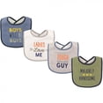thumbnail image 1 of Luvable Friends Baby Boy Cotton Drooler Bibs with Fiber Filling 4pk, Handsome, One Size, 1 of 2