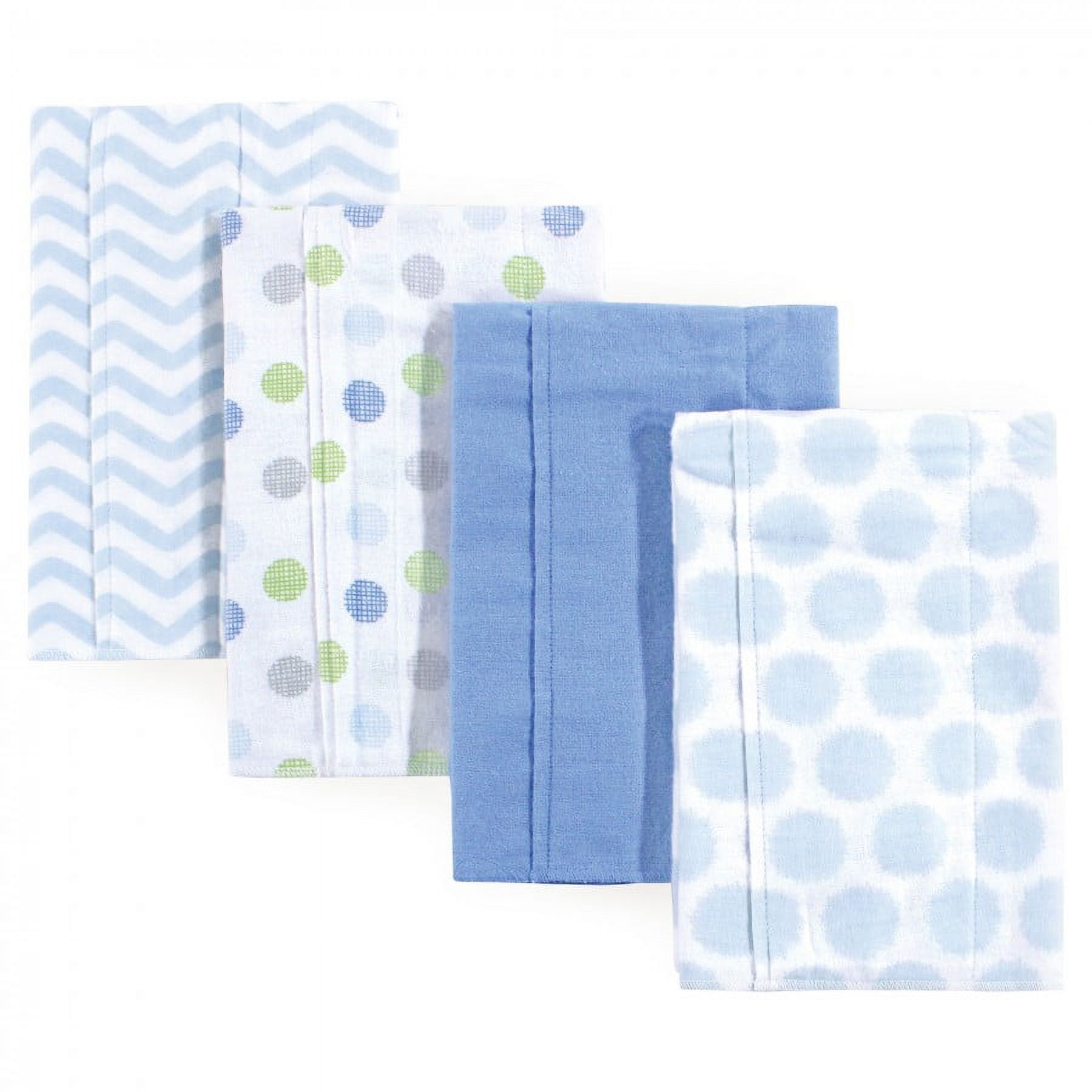 Luvable Friends Baby Boy Cotton Flannel Burp Cloths 4pk, Blue, One Size - image 1 of 2