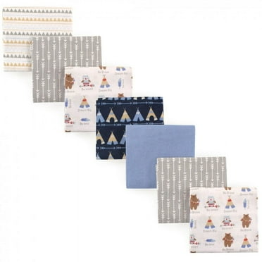 Luvable Friends Baby Boy Cotton Flannel Receiving Blankets, Bear Owls, One Size