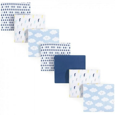Luvable Friends Baby Boy Cotton Flannel Receiving Blankets, Boy Clouds, One Size