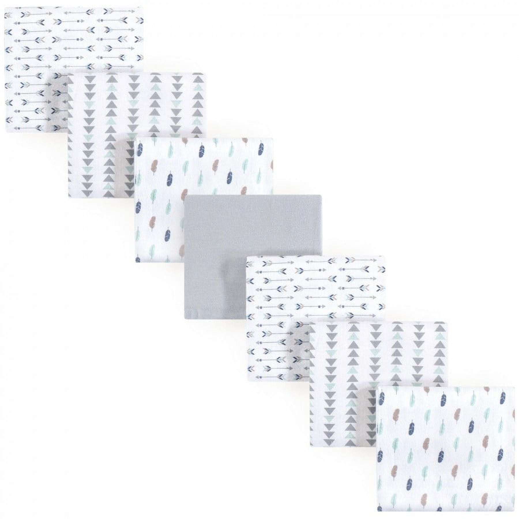 Luvable Friends Unisex Baby Cotton Flannel Receiving Blankets, Boy Feathers 7-Pack, One Size