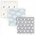thumbnail image 1 of Luvable Friends Baby Boy Cotton Flannel Receiving Blankets, Clouds, One Size, 1 of 4