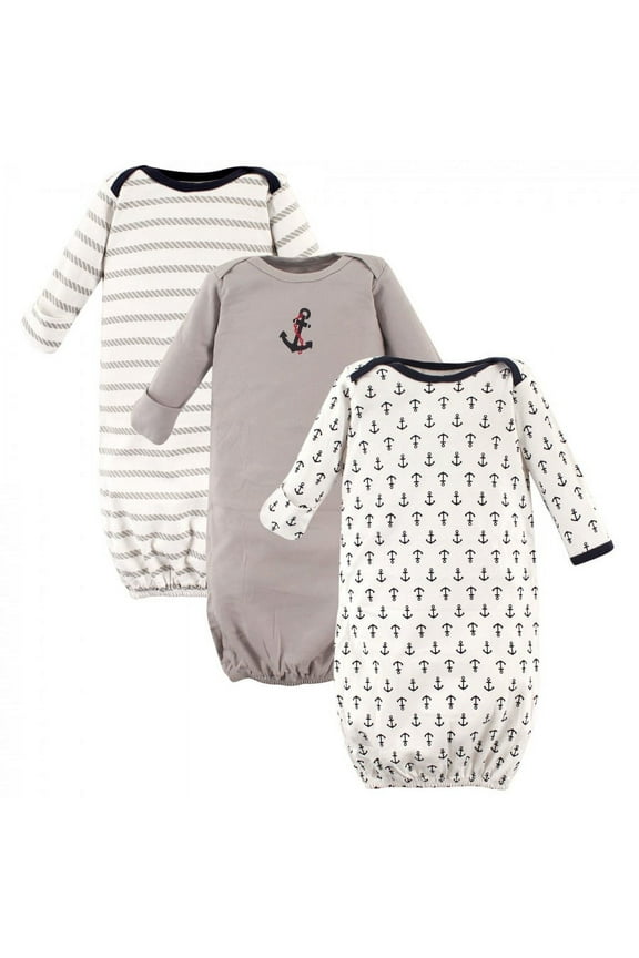 Baby Boy Cotton Gowns, Boy Nautical, 0-6 Months
