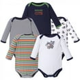 thumbnail image 1 of Luvable Friends Baby Boy Cotton Long-Sleeve Bodysuits 5pk, Dog, 0-3 Months, 1 of 5