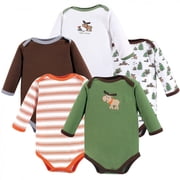 Luvable Friends Baby Boy Cotton Long-Sleeve Bodysuits 5pk, Moose, 3-6 Months