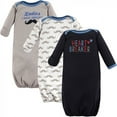 thumbnail image 1 of Luvable Friends Baby Boy Cotton Long-Sleeve Gowns 3pk, Heartbreaker, 0-6 Months, 1 of 1
