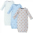thumbnail image 1 of Luvable Friends Baby Boy Cotton Long-Sleeve Gowns 3pk, Wild Free, 0-6 Months, 1 of 4