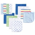 thumbnail image 1 of Luvable Friends Baby Boy Cotton Rich Washcloths, Blue Stripe, One Size, 1 of 2