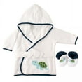 thumbnail image 1 of Luvable Friends Baby Boy Cotton Terry Bathrobe, Turtle, One Size, 1 of 1