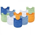 thumbnail image 1 of Luvable Friends Baby Boy Cotton Terry Bibs 10pk, Blue Orange, One Size, 1 of 2
