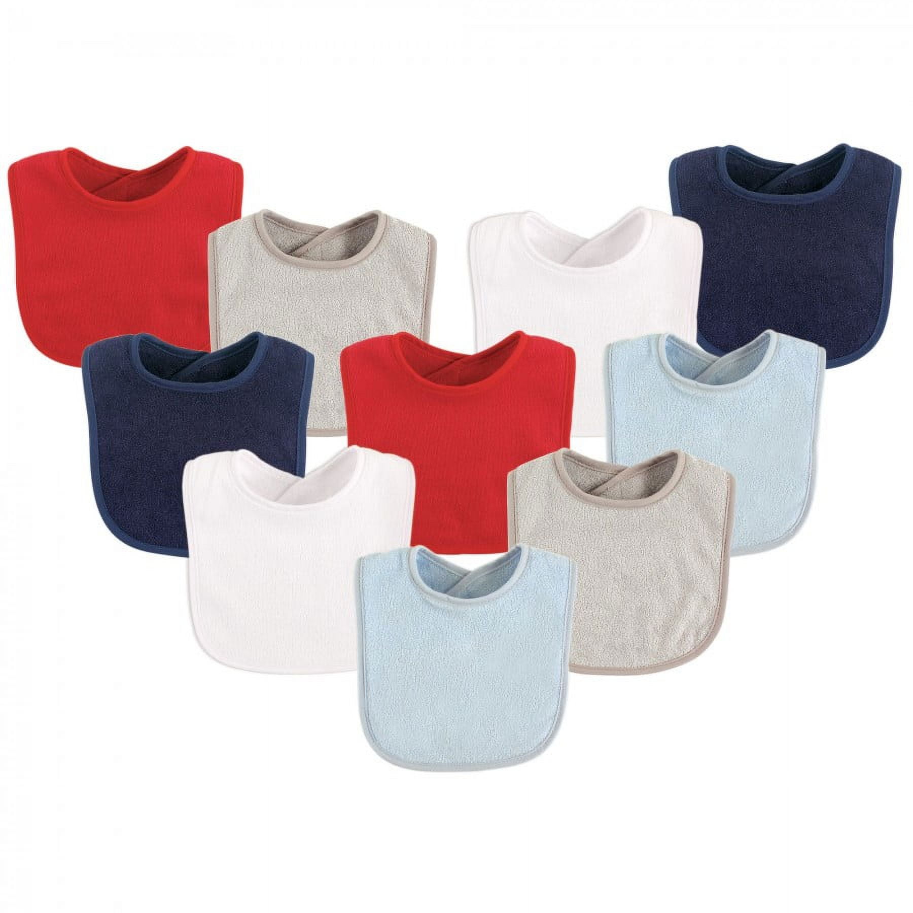Luvable Friends Baby Girl Cotton Terry Drooler Bibs, PEVA