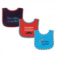 thumbnail image 1 of Luvable Friends Baby Boy Cotton Terry Drooler Bibs with PEVA Back 3pk, Handsome, One Size, 1 of 3