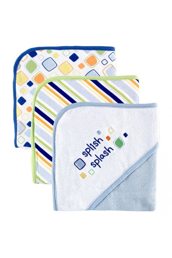 Baby Boy Cotton Terry Hooded Towels, Blue, One Size