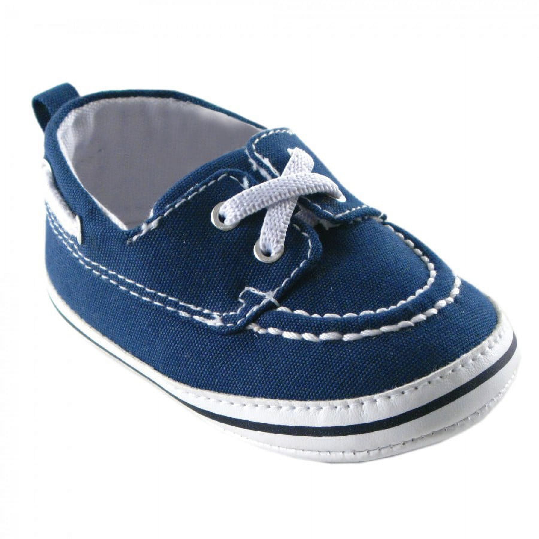 Luvable Friends Baby Boy Crib Shoes, Blue Slip On, 612 Months