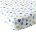thumbnail image 1 of Luvable Friends Baby Boy Fitted Crib Sheet, Blue Geometric, One Size, 1 of 2