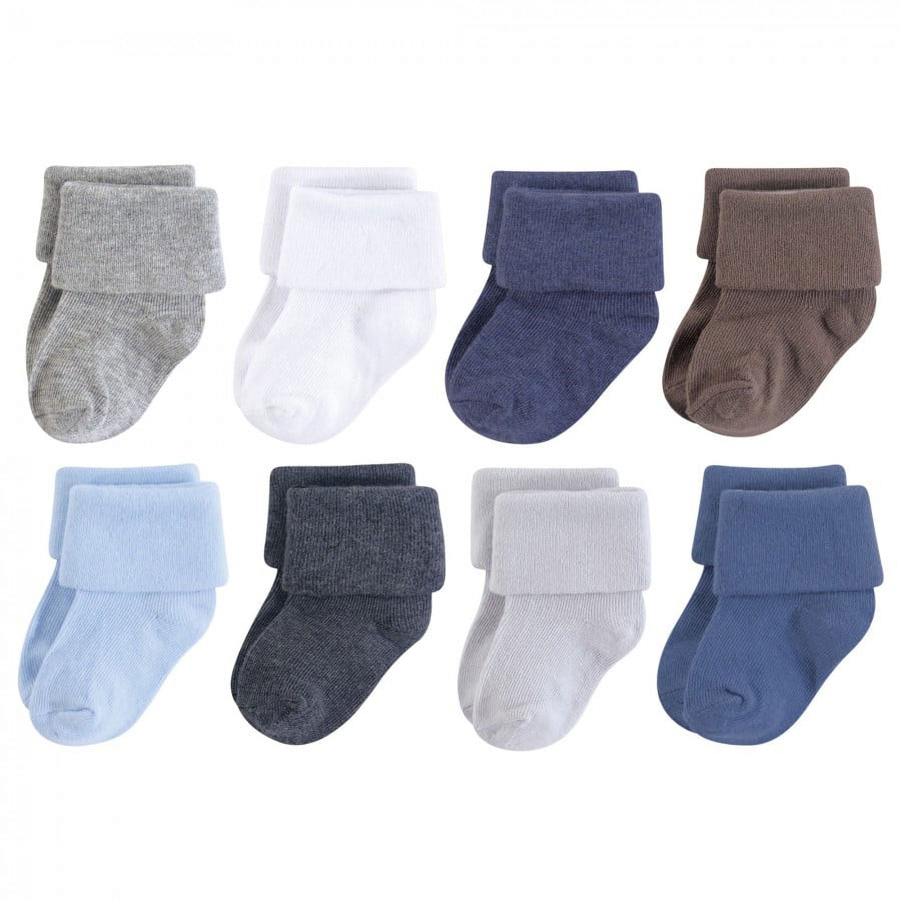 Luvable Friends Baby Boy Fun Essential Socks, Charcoal Blue, 6-12 Months