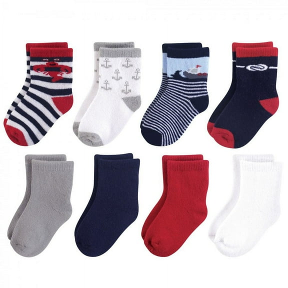 Luvable Friends Baby Boy Fun Essential Socks, Lobster, 0-6 Months
