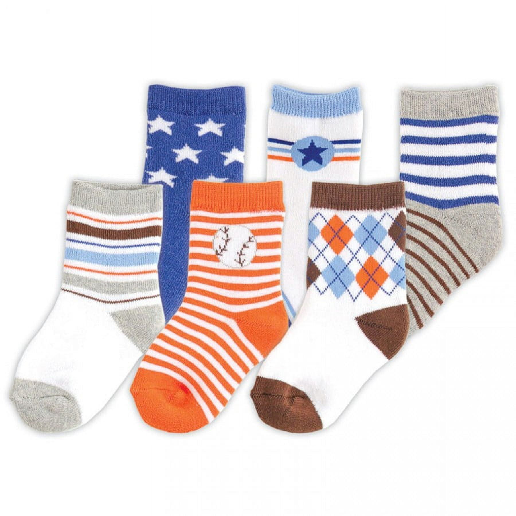 Luvable Friends Baby Boy Newborn and Baby Socks Set, Blue Boy, 06