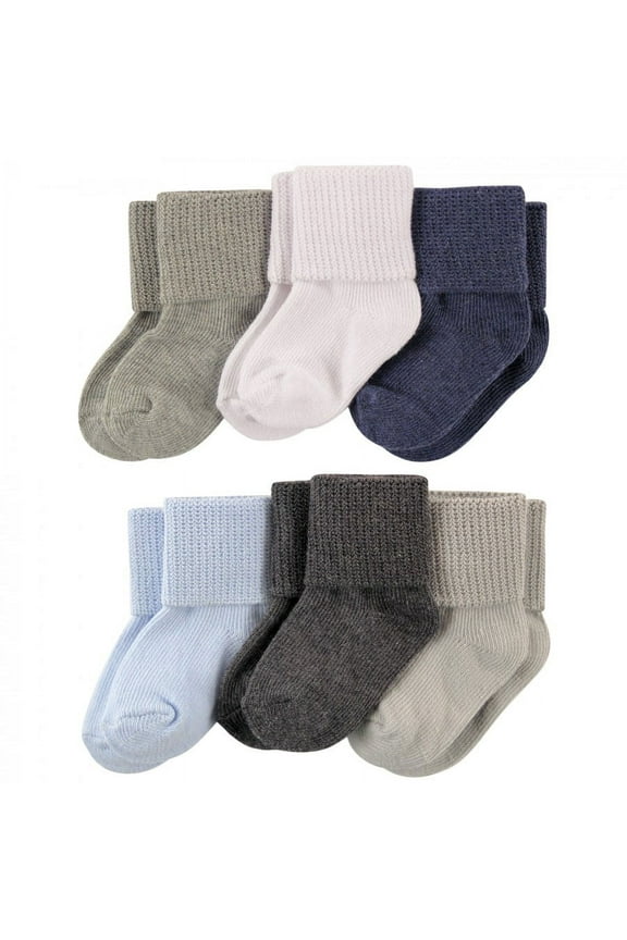 Baby Boy Newborn and Baby Socks Set, Blue Gray, 0-6 Months