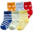 thumbnail image 1 of Luvable Friends Baby Boy Newborn and Baby Socks Set, Blue Orange, 12-24 Months, 1 of 1
