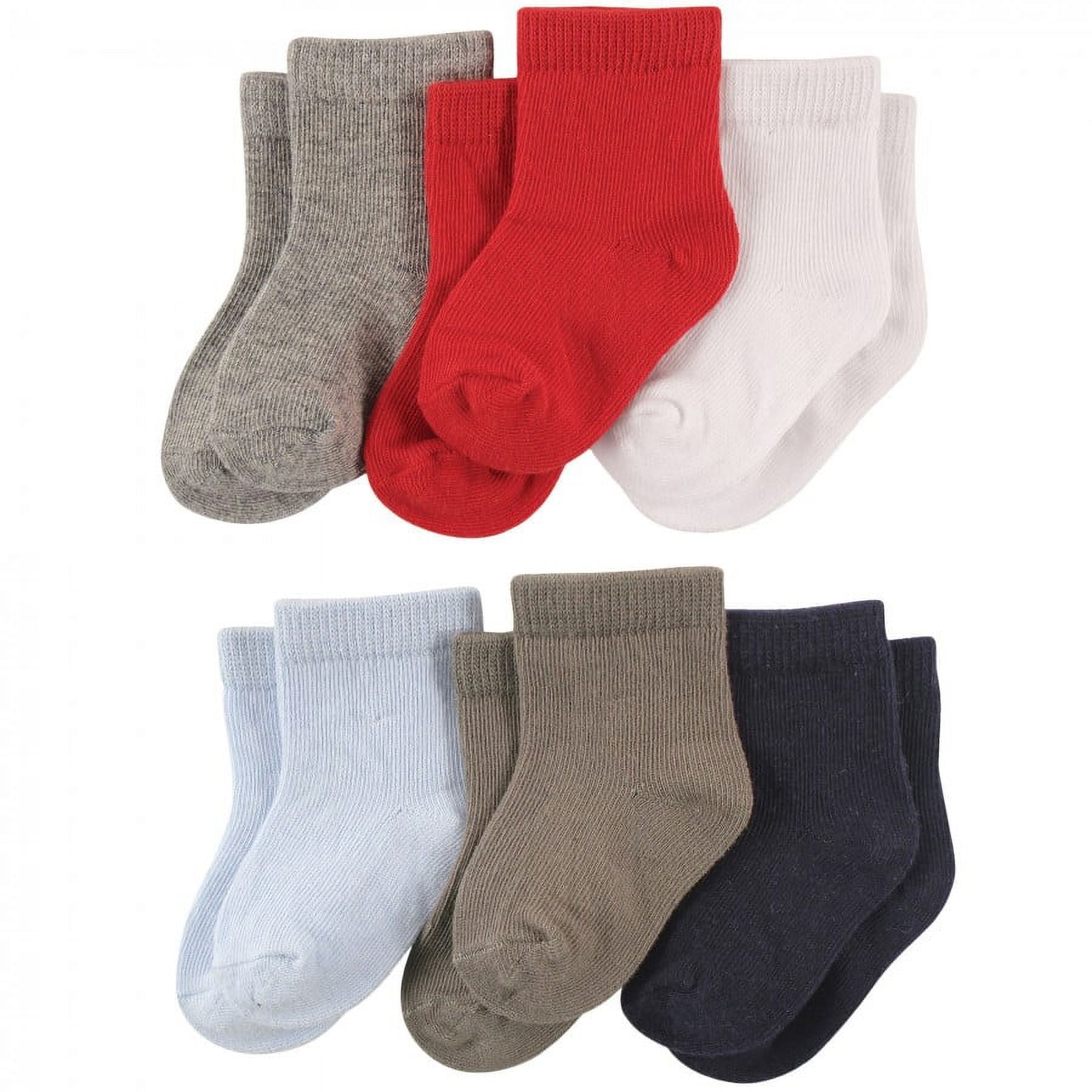 Luvable Friends Baby Boy Newborn and Baby Socks Set, Boy, 6-12 Months
