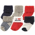 thumbnail image 1 of Luvable Friends Baby Boy Newborn and Baby Socks Set, Navy Mom, 0-3 Months, 1 of 1